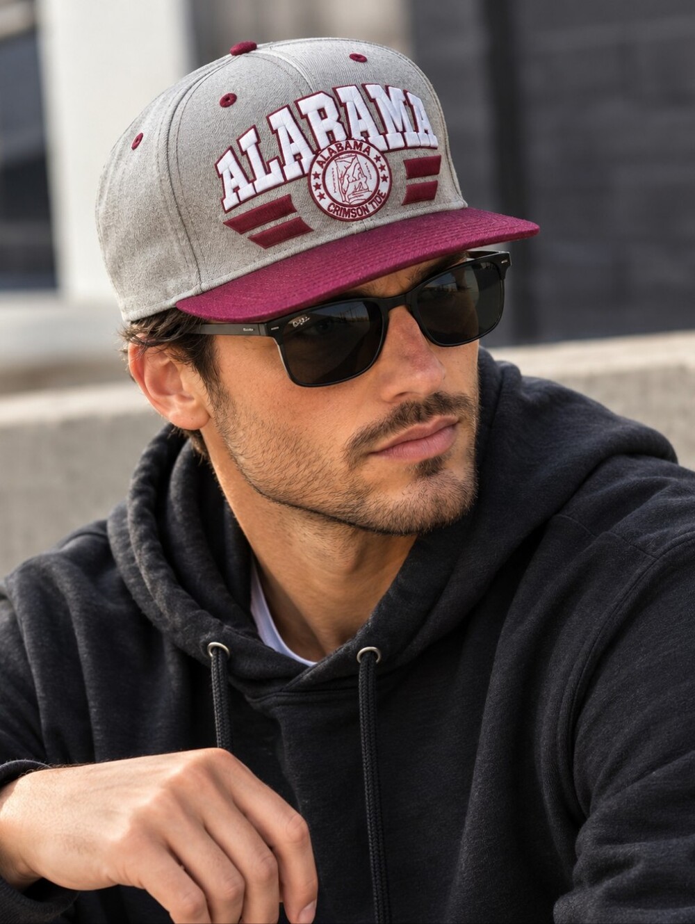 Malaki King's Choice Embroidered Alabama Trucker Cap - Gray, Maroon, & White
